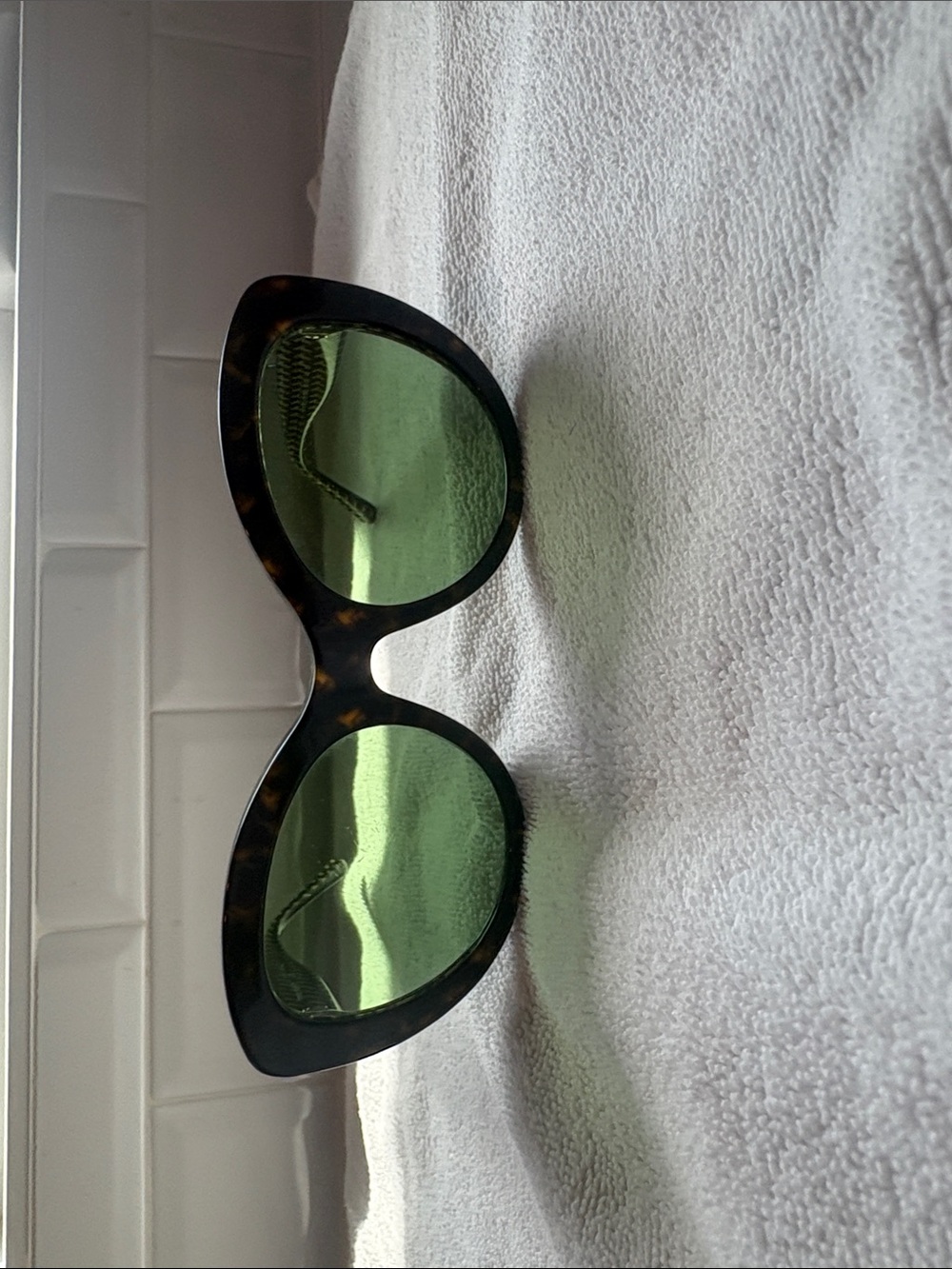Tory Burch Tortoiseshell Sunglasses with Green Lenses